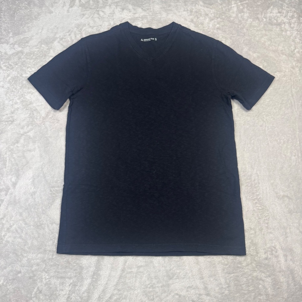 NWOT American Giant Mens Premium Slub V-Neck T-Shirt S Black Made in USA‎ Cotton